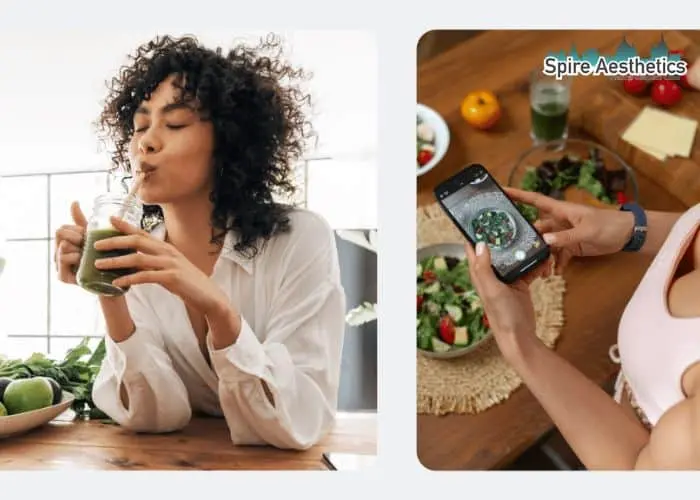Image of woman looking into her diet and fat freezing Shropshire to improve her health