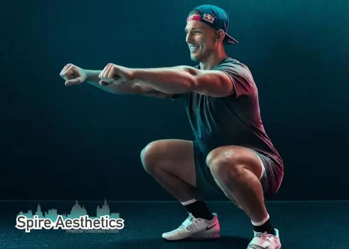 Image of man build leg muscle Shropshire through exercise